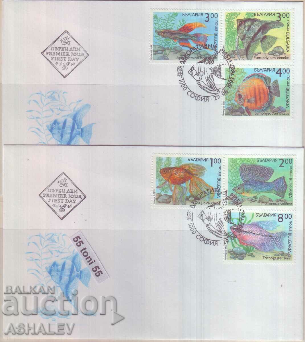 1993 Фауна-Декоративни рибки  6 марки- 2 FDC