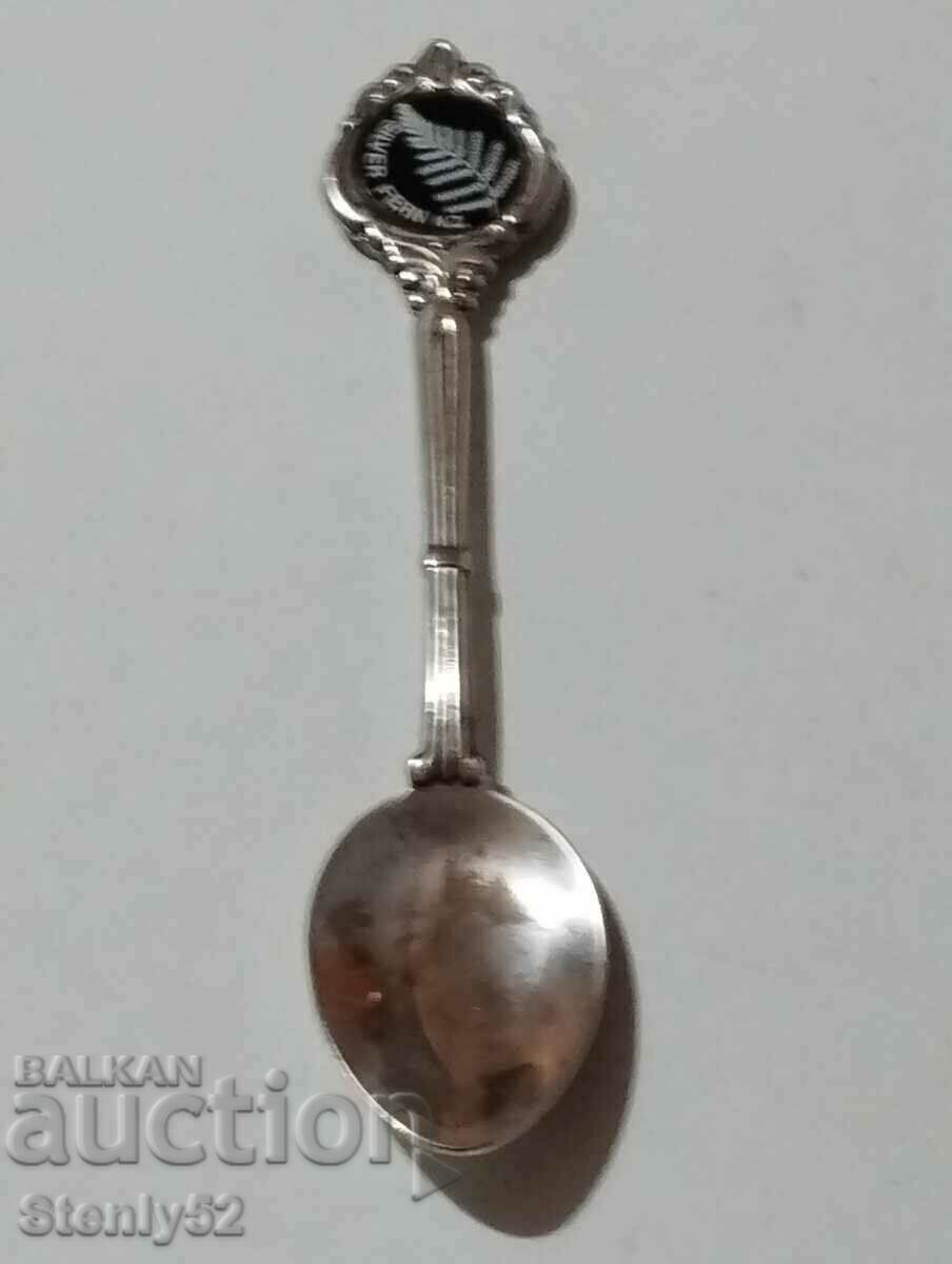 Silver-plated tea spoon, coffee from New Zealand