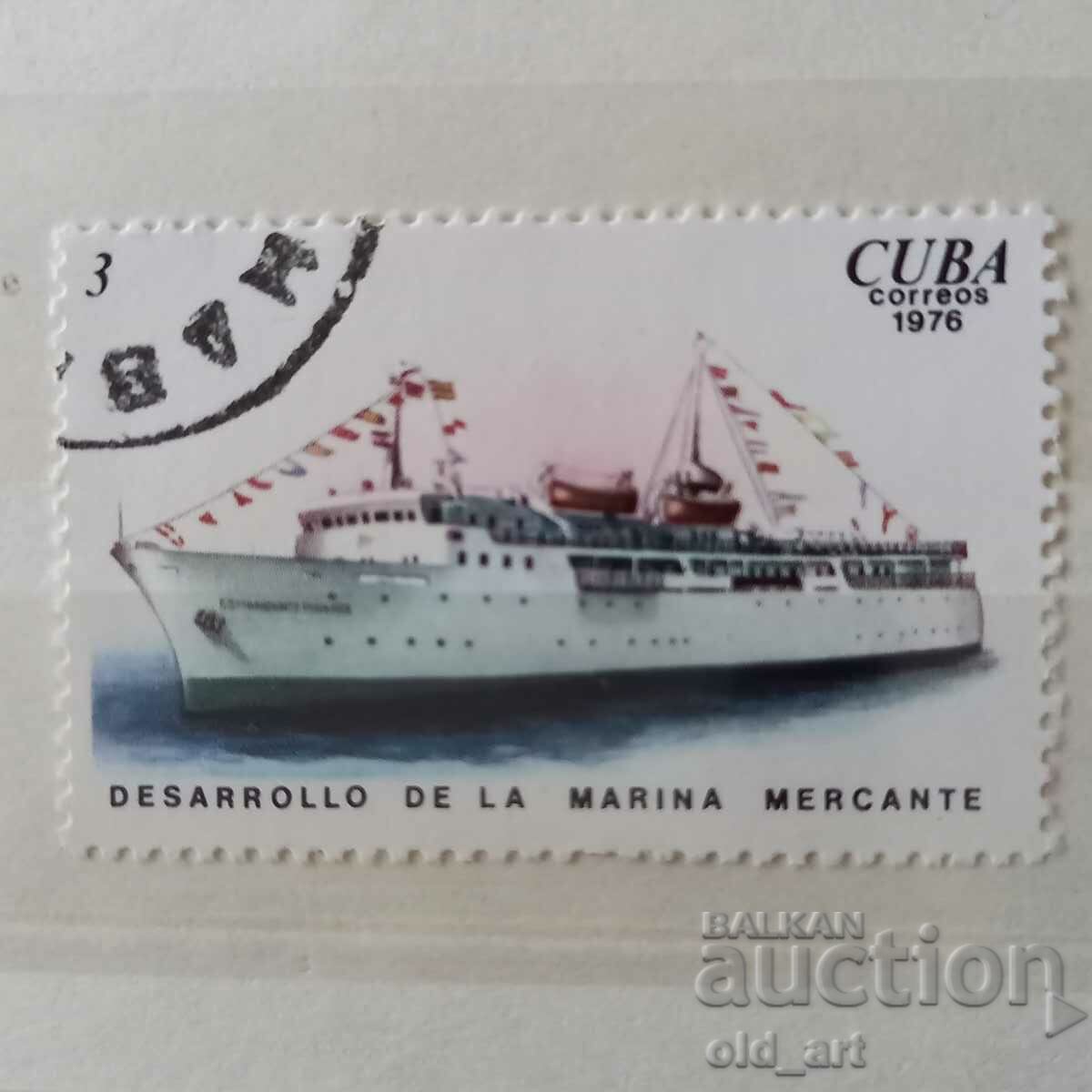 Timbr poștal - Cuba, Nave