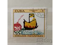 Marca poștală - Cuba, Copii, Desene
