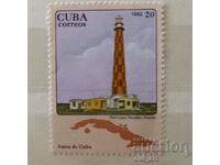 Timbr poștal - Cuba, Clădiri, Faruri