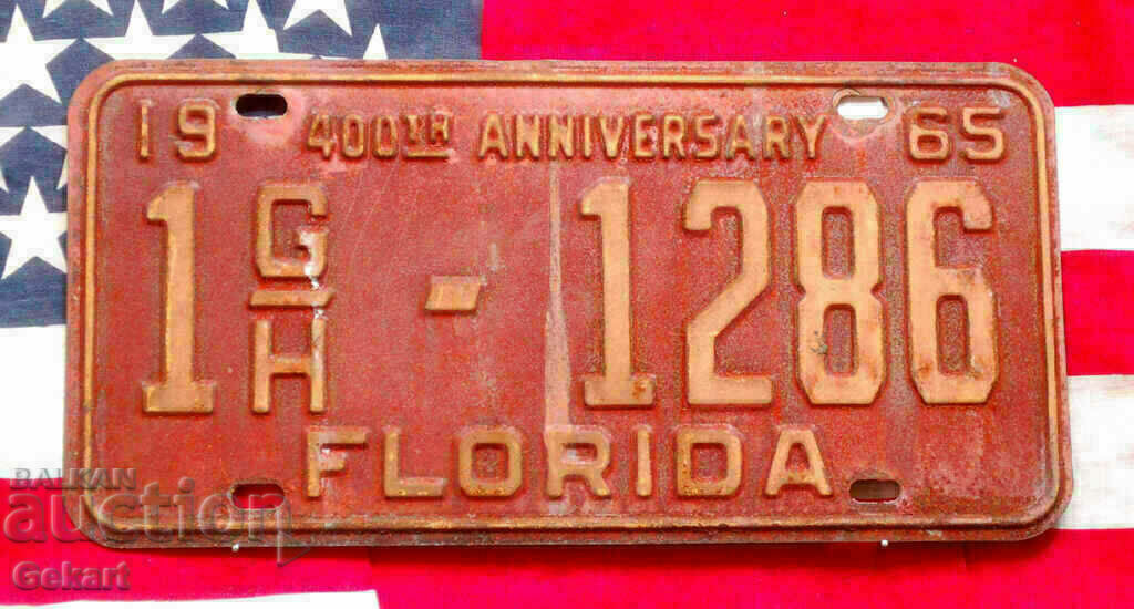 Американски регистрационен номер Табела FLORIDA 1965