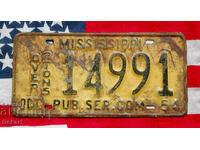 Американски регистрационен номер Табела MISSISSIPPI 1954