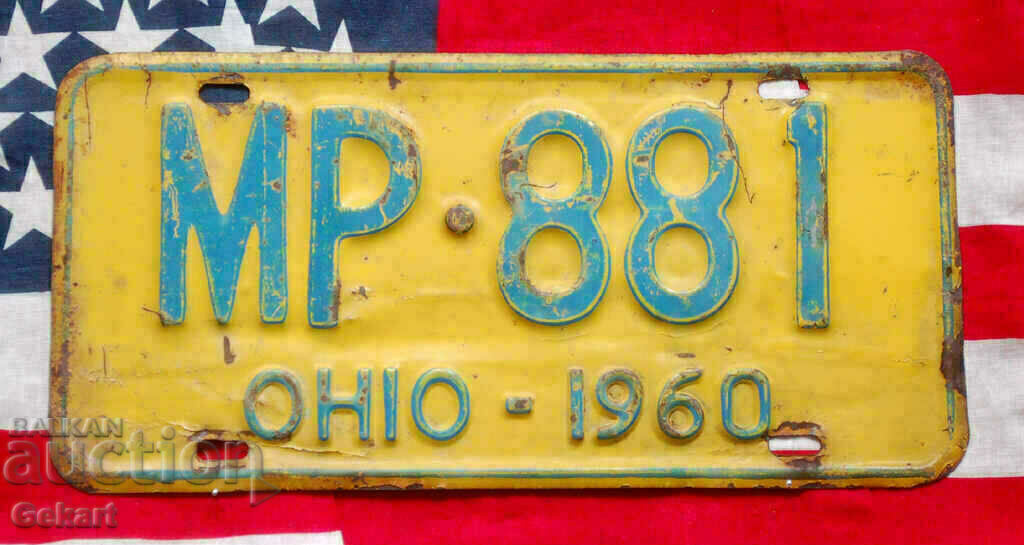 Placă de înmatriculare SUA OHIO 1960