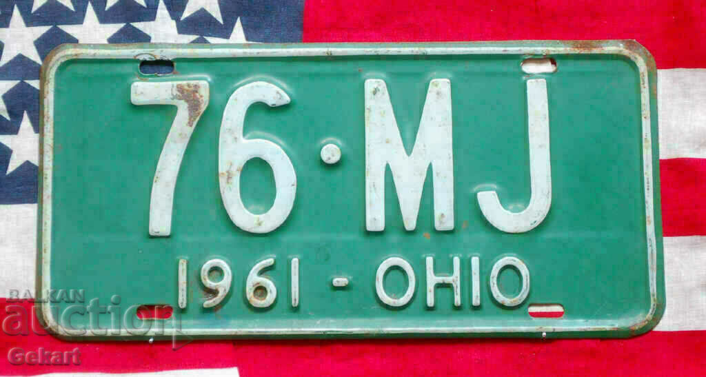 Американски регистрационен номер Табела OHIO 1961