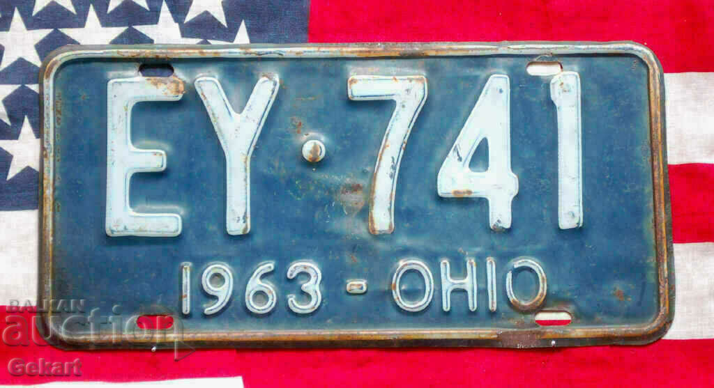 US License Plate OHIO 1963