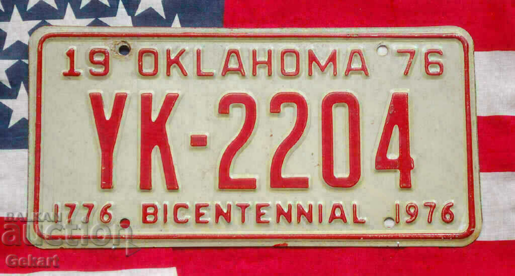 Американски регистрационен номер Табела OKLAHOMA 1976