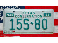 American license plate Plate TEXAS 1983