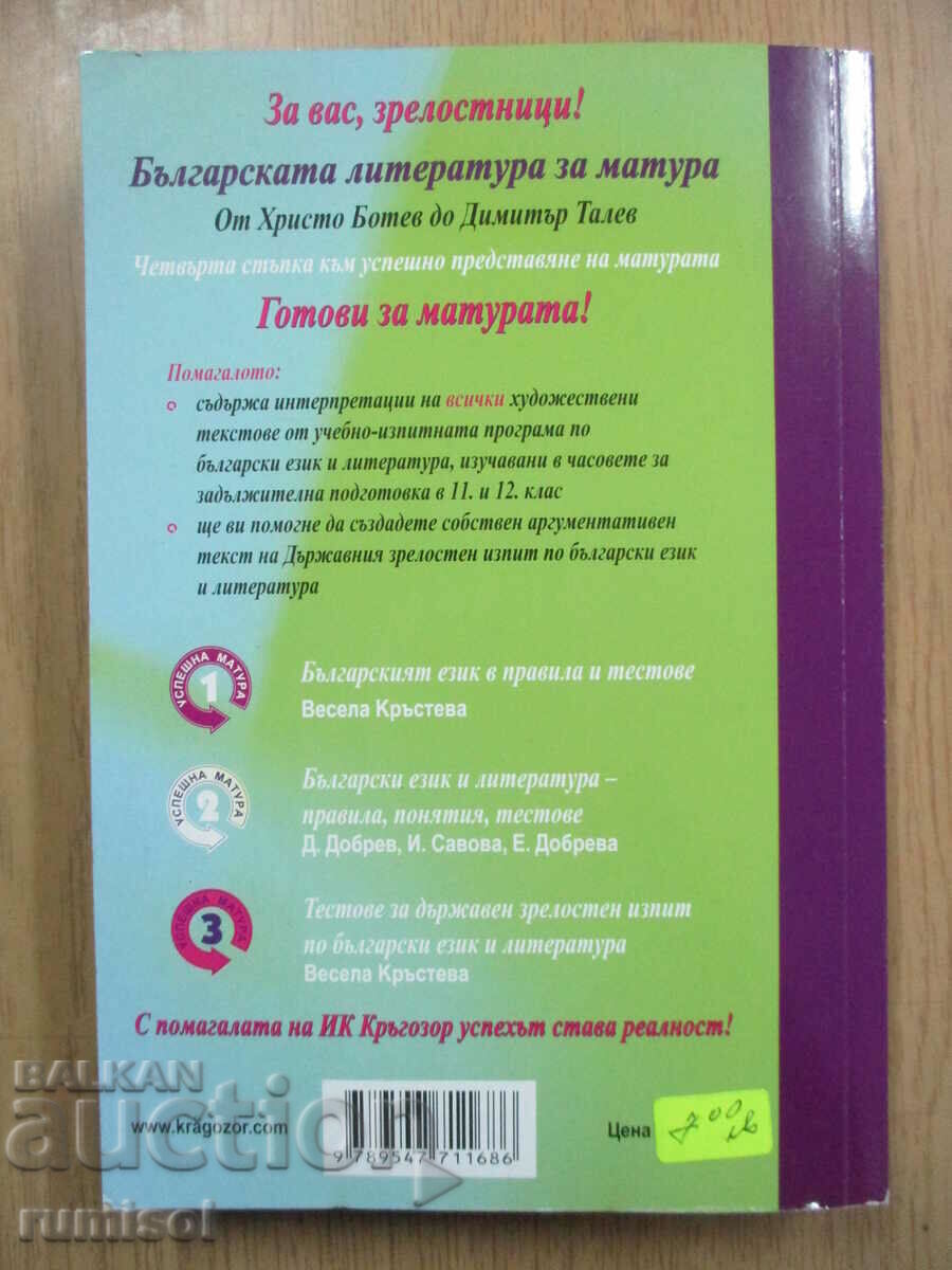 Bulg. left for matriculation from Botev to D. Talev-Successful matriculation 4 - 5