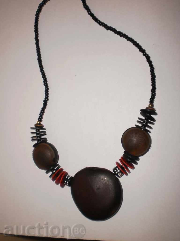 Necklace with exotic African seeds in grunge style with price 12.00 BGN | € 6.14