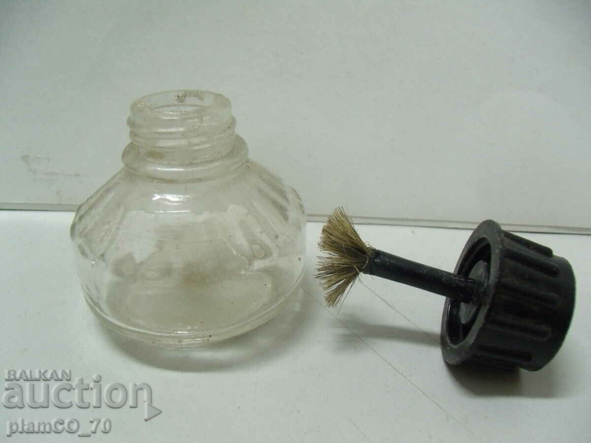 No.*6671 old glass bottle - with a brush with price 1.00 BGN | € 0.51