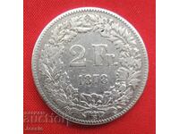 2 Franci 1878 B Elveția Argint