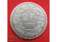 2 Francs 1878 B Switzerland Silver