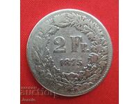 2 Francs 1875 B Switzerland Silver