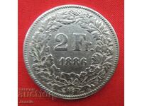 2 Franci 1886 B Elveția Argint