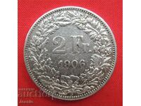 2 Franci 1906 B Elveția Argint