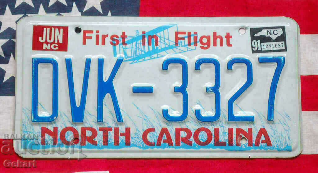 Американски регистрационен номер Табела NORTH CAROLINA