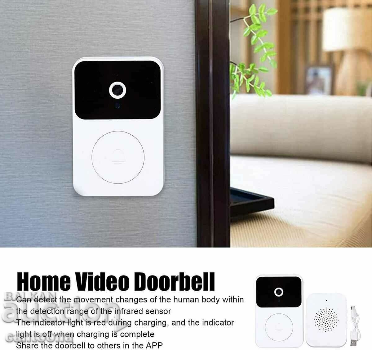 Smart Video soneria X9, Android, iOS, stație USB, noapte, HD - 5