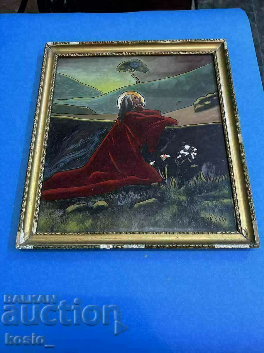 Old Delian glass painting