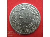 2 Francs 1907 B Switzerland Silver