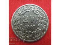 2 Francs 1907 B Switzerland Silver