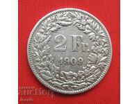 2 Franci 1909 B Elveția Argint