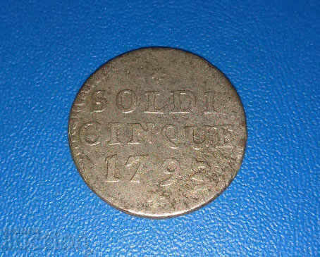 RS(51) Република Генуа 5 Cолди 1793 - Свети Георги Very Rare с цена € 38.35 | 75.01 лв. RS(51) Република Генуа 5 Cолди 1793 - Свети Георги Very Rare с цена € 38.35 | 75.01 лв.