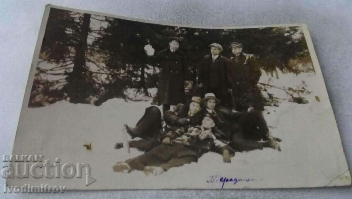 Photo Sofia Six young men in the Boris Garden 1930