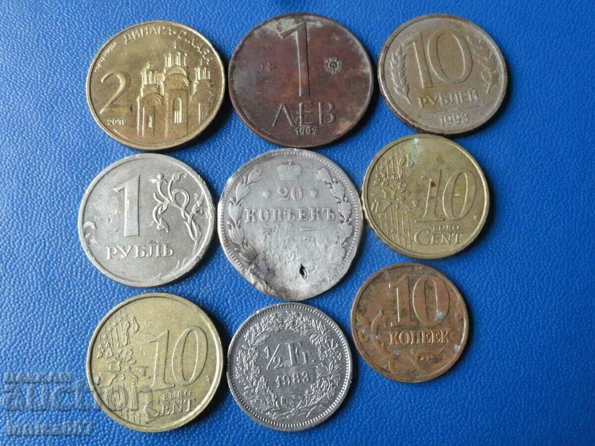 Монети (9 броя) + сребро с цена € 3.20 | 6.26 лв. Монети (9 броя) + сребро с цена € 3.20 | 6.26 лв.