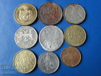 Coins (9 pieces) + silver
