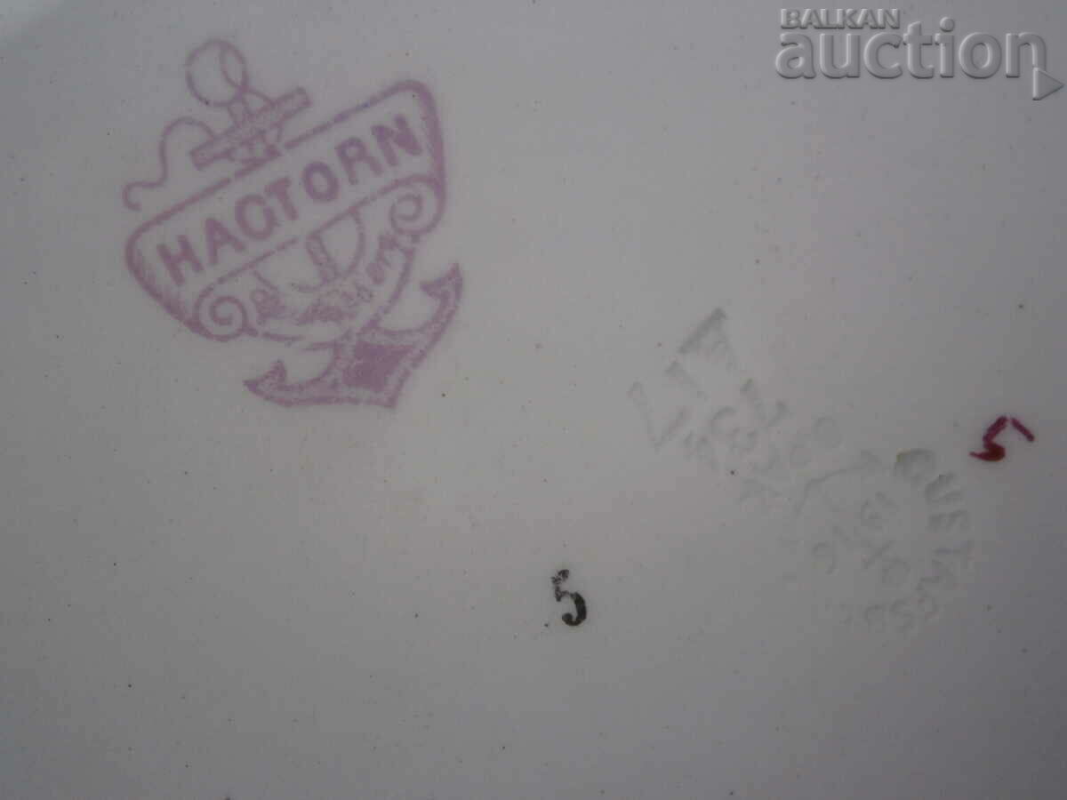 two antique porcelain wall plates 1916 - 7 two antique porcelain wall plates 1916 - 7