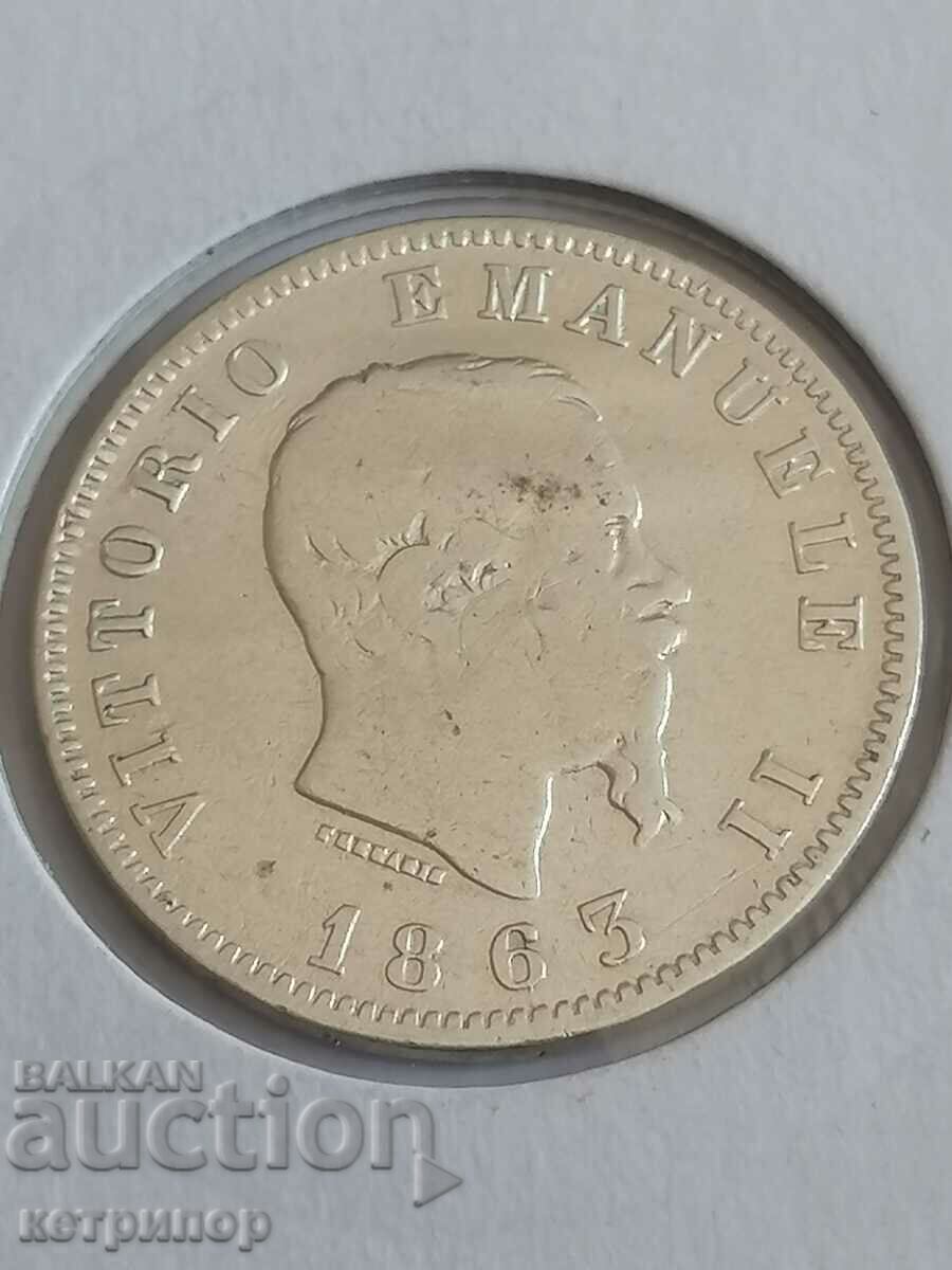 Italy 1 Lira 1863 Silver M BN with price 42.00 BGN | € 21.47 Italy 1 Lira 1863 Silver M BN with price 42.00 BGN | € 21.47