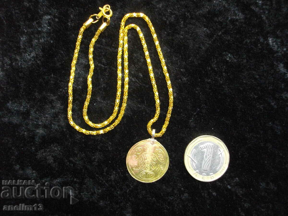 AN OLD GOLD PLATED JEWELRY HOLDER - 5