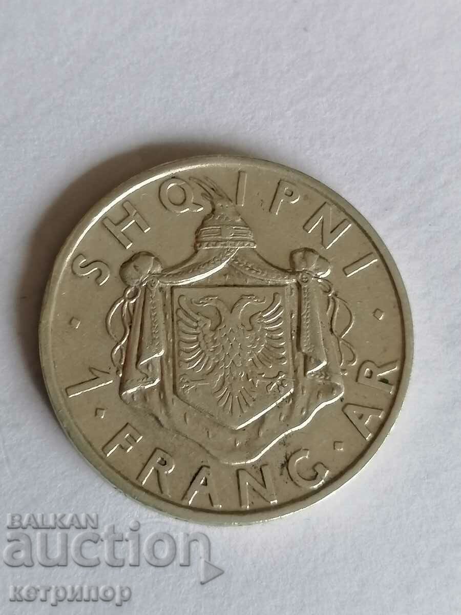 Albania 1 Franc 1935 Argint