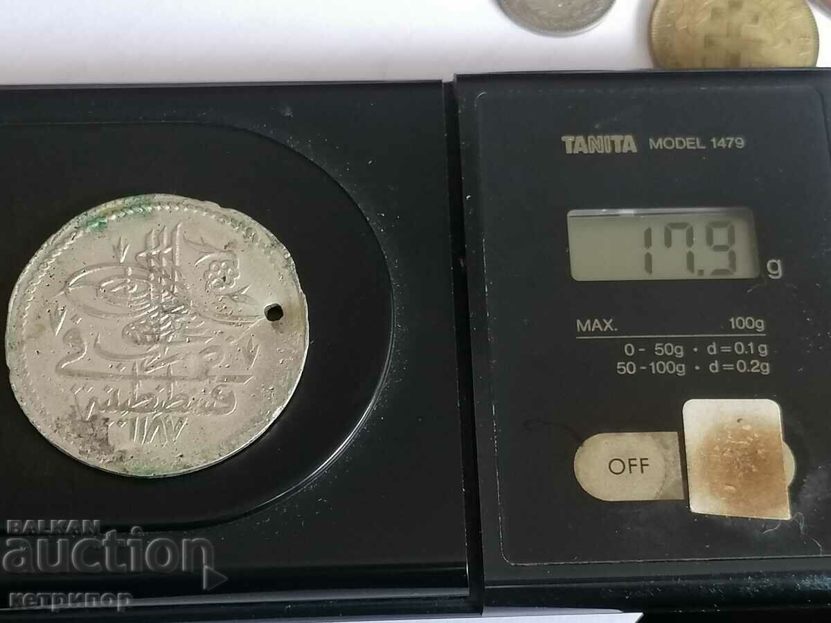 Auction 1 kuruş Ottoman Turkey 1187.13 Silver Auction 1 kuruş Ottoman Turkey 1187.13 Silver
