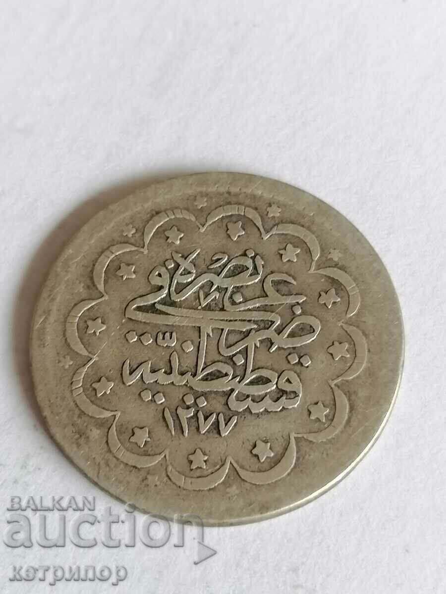 5 kurusha Ottoman Turkey 1277 4g Silver
