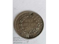 1 rupie India 1840 Argint