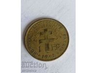 1 Franc 1942 Africa Ecuatorială Franceză Bronz
