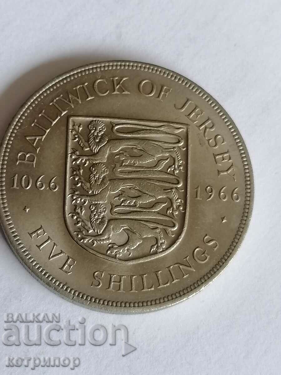 5 Shilling Jersey 1966 Large Nickel