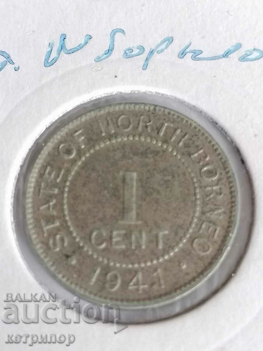 1 Cent North Borneo 1941 Nichel