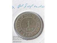 1 Cent North Borneo 1941 Nichel