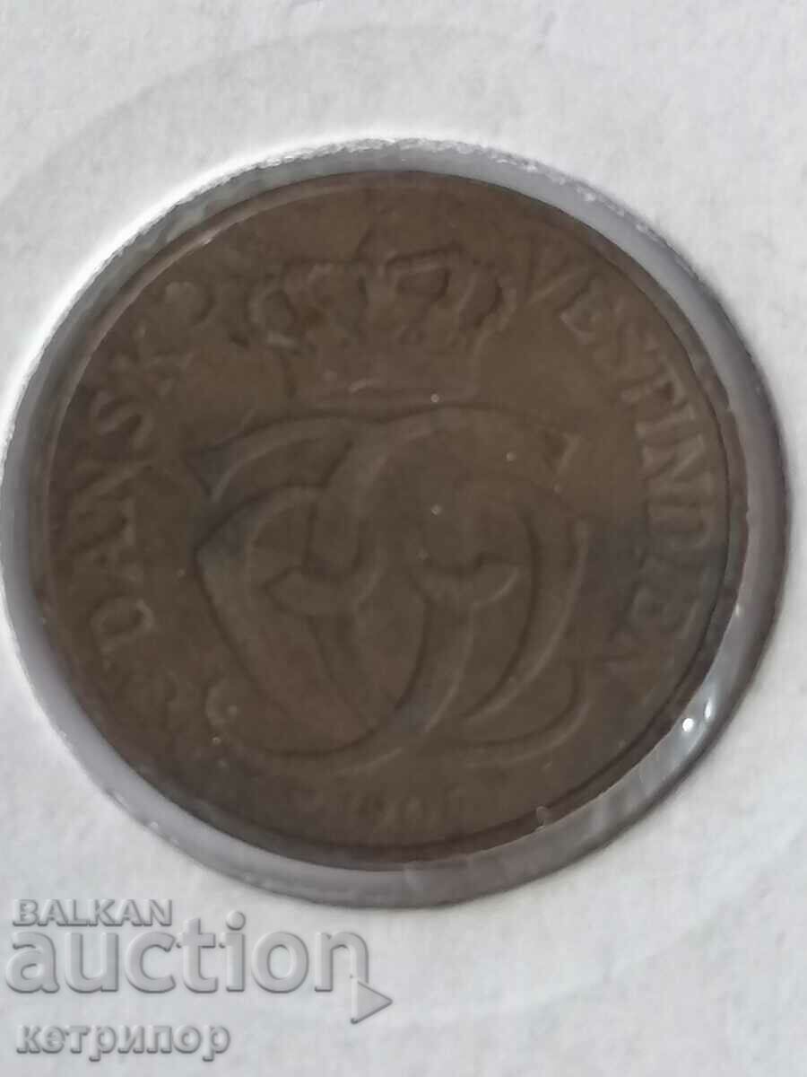 5 biți 1 cent 1905 cupru din Indiile de Vest daneze cu preț € 26.00 | 50.85 BGN