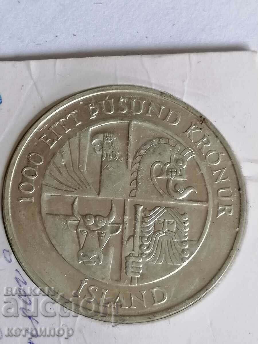 1000 kroner 1974 Iceland large Silver 1000 kroner 1974 Iceland large Silver