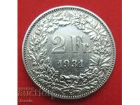 2 Франка 1931 B Швейцария сребро