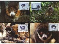 Коморски острови 1987 - 4 броя Карти Максимум - WWF