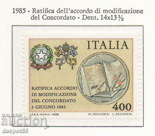 1985. Italia. Ratificarea Noului Concordat cu Vaticanul.