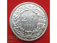 2 Francs 1939 B Switzerland Silver