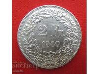 2 Francs 1940 B Switzerland Silver