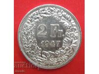 2 Франка 1947 B Швейцария сребро