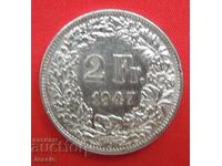 2 Franci 1947 B Elveția Argint